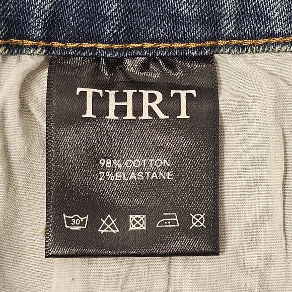 NWT THRT Varsity C-15 Mens Distressed Blue Denim Dirty Wash Stretch Jeans 38 - Picture 12 of 13